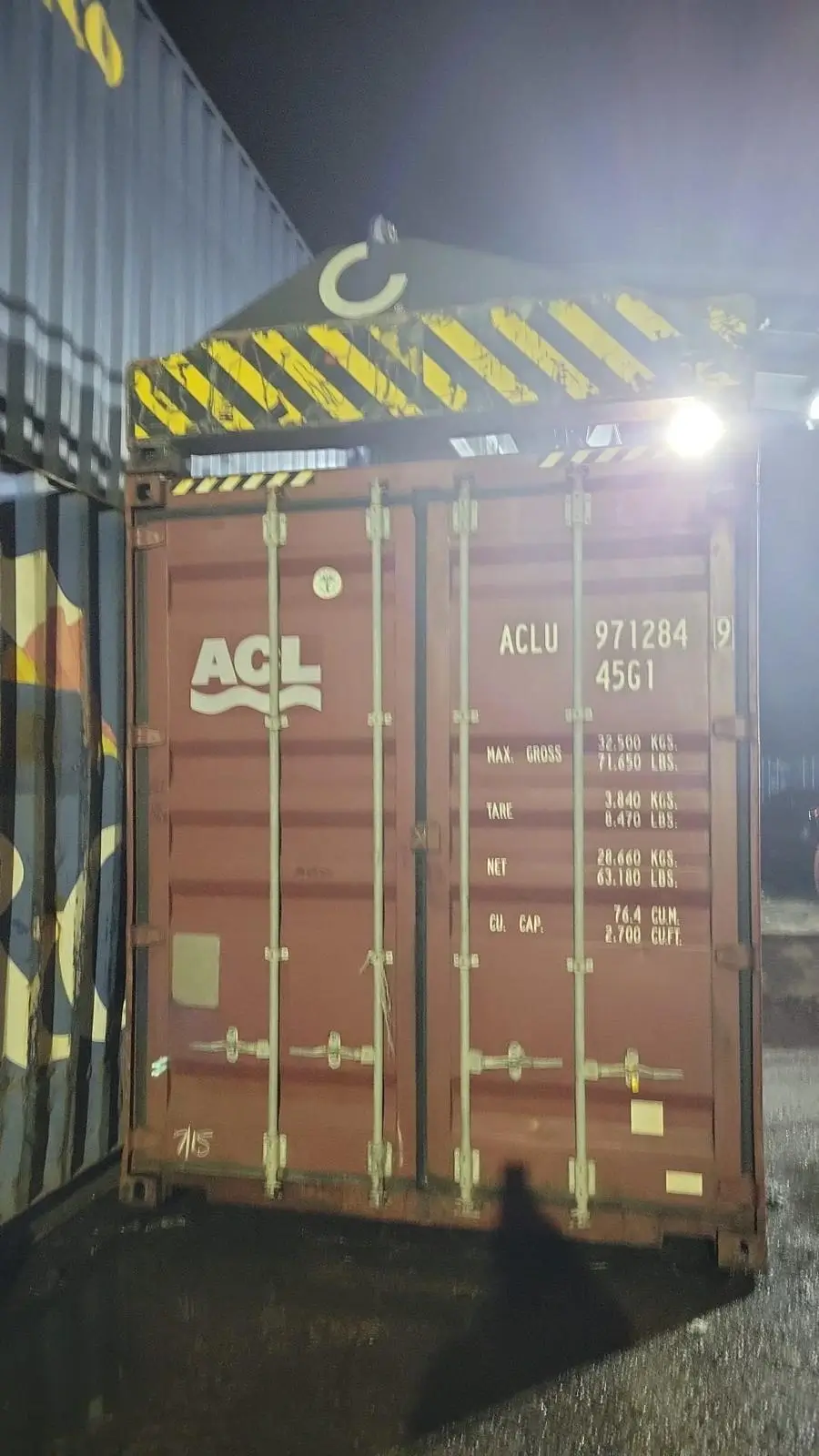 A 20ft container sealed and ready for sea cargo shipping from the UK to Nigeria