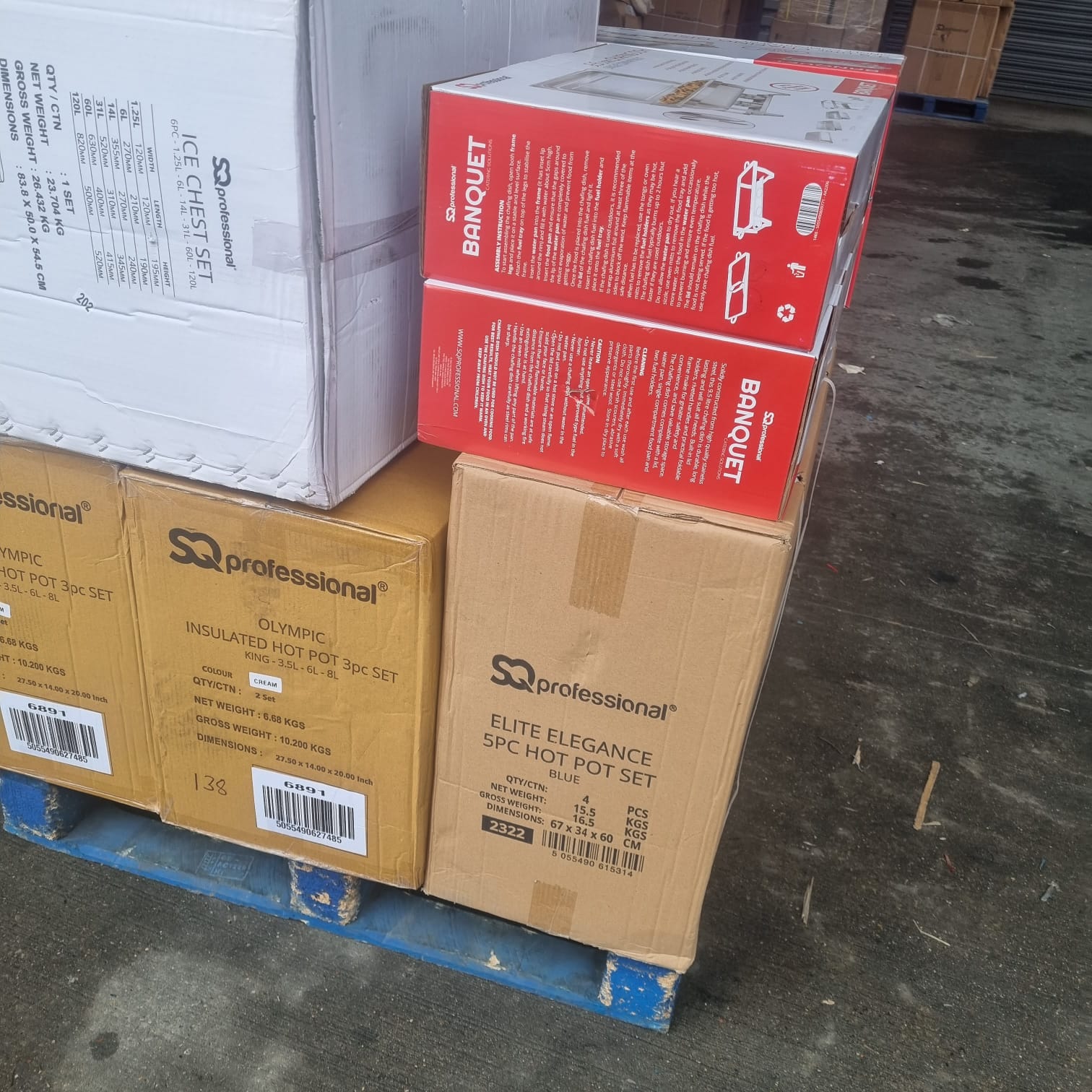 Customer goods on pallet at Precebol warehouse, ready for sea cargo to Nigeria