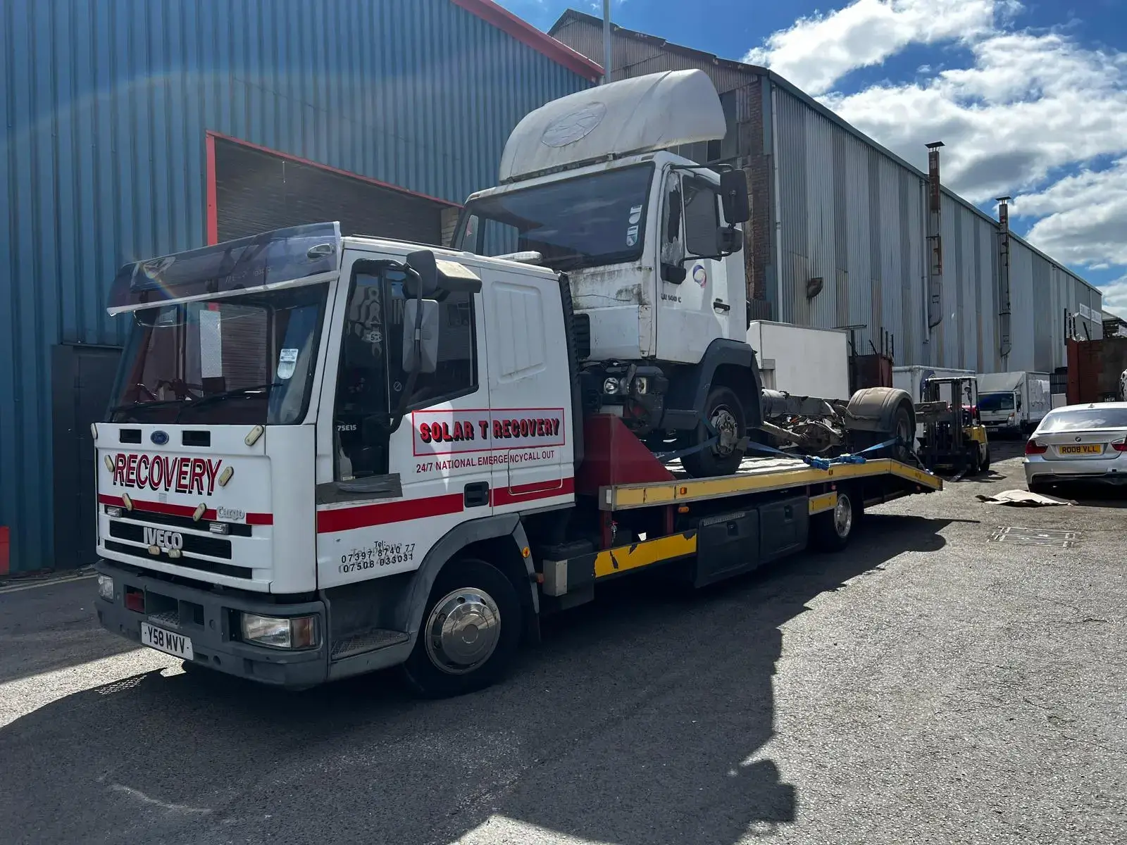 Truck loaded with cargo ready for sea freight shipping from UK to Nigeria